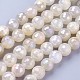 Galvanoplastie brins de perles de pierre de lune blanche naturelle G-P430-18-D-2