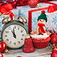 スーパーファインディング 24 セット 6 スタイルミニクリスマスニット帽子スカーフウール糸小さな赤いサンタ帽子ワインボトル装飾用人形工芸品装飾家の休日の装飾 AJEW-FH0003-79-7