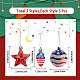 Ornamenti in plastica a forma di sfera e stella e lampadina a tema del giorno dell'indipendenza DIY-WH0401-13-2