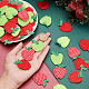 CHGCRAFT 80Pcs 3Style Apple Christmas Decorations Plush Cloth Ornament Accessories Apple Cloth Decorate for DIY Hair Clips Christmas Candy Party Decorations FIND-CA0005-64-3
