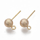 Brass Ball Stud Earring Findings X-KK-T048-010GB-NF-2