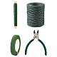 Iron Wire, with Crepe Paper and Side Cutting Pliers, Green, 24 Gauge, 0.5mm, 50m/roll, 10rolls/set, 1roll