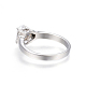 316 acero inoxidable anillos de dedo de circonio cúbico RJEW-P119-03-7#-3