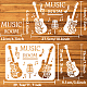 FINGERINSPIRE Music Room Painting Stencil 8.3x11.7inch Reusable Guitar Pattern Stencil Musical Notes Drawing Template Musical Theme Craft Stencil for Painting on Wall Wood Furniture DIY Home Decor DIY-WH0396-617-2