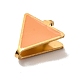 304ステンレス鋼バチカン  エナメル  三角形  ゴールドカラー  ライトサーモン  11x10x3mm  ピン：0.9mm STAS-I193-05G-01-3