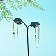 Цепочка кисточка со стеклянными бусинами висячие серьги-гвоздики для девочек женщин EJEW-TA00014-2