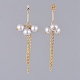 Boucles d'oreilles pendantes en perles de verre écologiques EJEW-JE03813-03-3