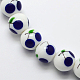 Cherry Pattern Handmade Lampwork Round Beads Strands LAMP-L045-10mm-05-1