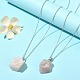 Natural Rose Quartz Nugget Pendant Necklace with 304 Stainless Steel Chains NJEW-JN04385-03-6
