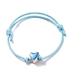 Bracelet cordon perlé coeur BJEW-JB07678-5