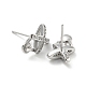 Rhodium Plated Cross 925 Sterling Silver Micro Pave Clear Cubic Zirconia Stud Earring Findings STER-Q192-24P-2