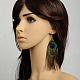 Fashion Peacock Feather Earrings EJEW-D008-63-2