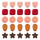 100Pcs 5 Style Painted Natural Wood Beads WOOD-LS0001-29-2