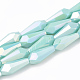 Electroplate opaco colore solido perle di vetro fili X-EGLA-T008-12B-1