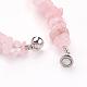 Naturel rose de bracelets de perles de quartz BJEW-JB02737-01-3