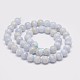 Chapelets de perle en agate de dentelle bleue naturelle G-K153-B02-8mm-AB-2