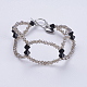 Electroplate Glass Bead Bracelets BJEW-JB03504-02-1