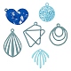 24Pcs 6 Style Blue Series Spray Painted Alloy Pendants FIND-LS0001-62-2
