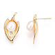 Boucles d'oreilles perle naturelle PEAR-N020-06E-2