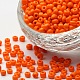 ガラスシードビーズ  不透明な色の種  DIYジュエリー作成用の小さなクラフトビーズ  ラウンド  ダークオレンジ  4mm  穴：1.5mm  約4500個/ポンド SEED-A010-4mm-50-1