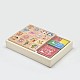 Dibujos animados palabra alentadora sets de sellos de madera AJEW-N013-01-1