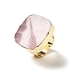 Anillo de puño cuadrado de cuarzo rosa natural G-D468-22LG-4
