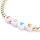 7pcs 7 bracelets extensibles en hématite synthétique de style sertis de perles de lettres acryliques BJEW-JB08132-5