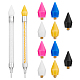 Superfindings 2pc 2 penne per raccoglitori di strass in plastica per nail art MRMJ-FH0001-38-1