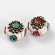 Tibetischen Stil flache runde Perlen TIBEB-F041-M01-2