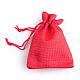 ポリエステル模造黄麻布包装袋巾着袋  クリスマスのために  結婚式のパーティーとdiyクラフトパッキング  レッド  9x7cm ABAG-R005-9x7-18-2