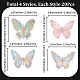 CRASPIRE 20Pcs Butterfly Holographic Stickers Transparent Laser Waterproof Stickers Resin Self Adhesive Laser Sticker for DIY Scrapbooking Diary Daily Planner Water Bottle Laptop DIY-CP0008-92-2