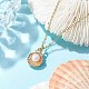 Ожерелья с подвесками в форме ракушек из сплава эмали NJEW-JN04775-2