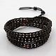Bracelets de pierres précieuses de style wrap triple de la mode BJEW-J058-M-2