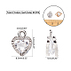 PandaHall 100 pcs 2 Colors Heart Shape Cubic Zirconia Alloy Crystal Pendant Charms Sets for Necklace Jewelry DIY Craft Making ZIRC-PH0002-19-2