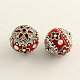 Round Handmade Rhinestone Indonesia Beads IPDL-Q036-24A-1