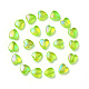 100 個の環境に優しい透明アクリル ビーズ  染め  ABカラー  ハート  春の緑  8x8x3mm  穴：1.5mm TACR-YW0001-07G-3