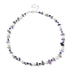 Natural Amethyst & Lapis Lazuli Chips & Shell Pearl Beaded Necklace for Women NJEW-TA00127-4