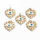 Brass Micro Pave Mixed Color Cubic Zirconia Findings Pendants KK-C100-07G-1