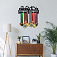 Espositore da parete con porta medaglie in ferro a tema sportivo ODIS-WH0021-690-5