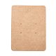 空白のクラフト紙のイヤリング ディスプレイ カード  長方形  バリーウッド  7.8x5.8x0.05cm  穴：1.5mm CDIS-G005-12-2