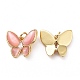 Ciondoli farfalla in ottone micro pavé di zirconi chiari KK-G406-47G-01-2