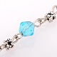 Chaînes de perles de verre bicone manuelles pour fabrication de bracelets et colliers AJEW-JB00061-02-2