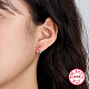 Boucles d'oreilles créoles en argent sterling plaqué rhodium 925 micro pavé de zircone cubique pour femmes HC3863-2-2