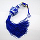 Chinoiserie Ornaments Handmade Blue and White Porcelain Ceramic Vase and Nylon Tassels Pendant Decorations AJEW-M006-02-1