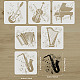FINGERINSPIRE 6PCS Musical Instrument Stencils 30x30cm Guitar Violin Piano Accordion Harp Saxophone Drawing Stencil Large Reusable DIY Craft Painting Stencil for Music Lovers Home Decoration DIY-WH0172-829-2