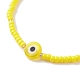 5 pièces 5 couleurs bracelets extensibles en perles de rocaille miyuki avec mauvais œil BJEW-TA00055-5