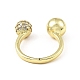 Открытое кольцо-манжета с кубическим цирконием и цветком RJEW-H218-01G-01-3