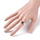 Блестящее квадратное стеклянное кольцо на палец RJEW-TA00018-04-3