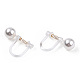 Resin Clip-on Earring Converter with ABS Plastic Imitation Pearl Beaded STAS-T064-02G-5