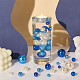 Benecreat フローティングパール 210 個  穴なしパールビーズ花瓶フィラー 10/14/20/30mm  フェイクキャンドルパール  結婚式、ベビーシャワー、ホリデーパーティーのセンターピース(ブルー&ホワイト)。 OACR-BC0001-18-4